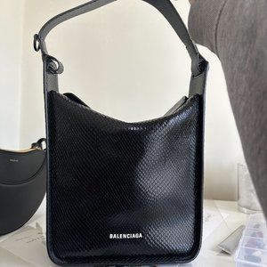 Balenciaga Tool 2.0 Small North-South Snake Embossed Leather Tote